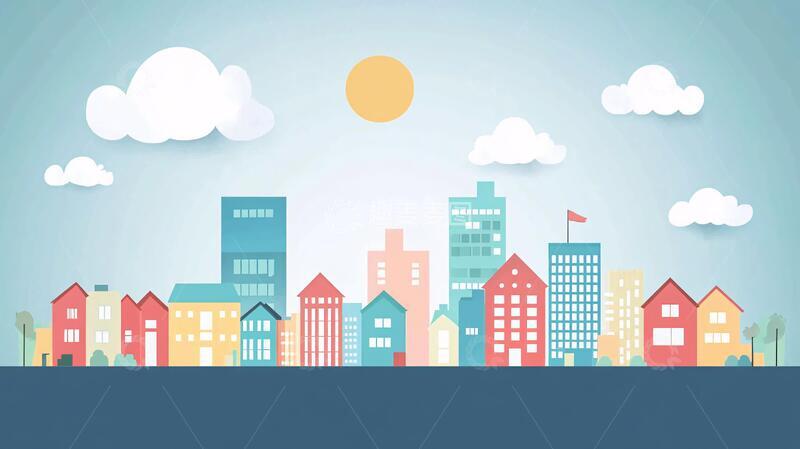 高清大图下载【趣麦麦图】城市建筑扁平化素材