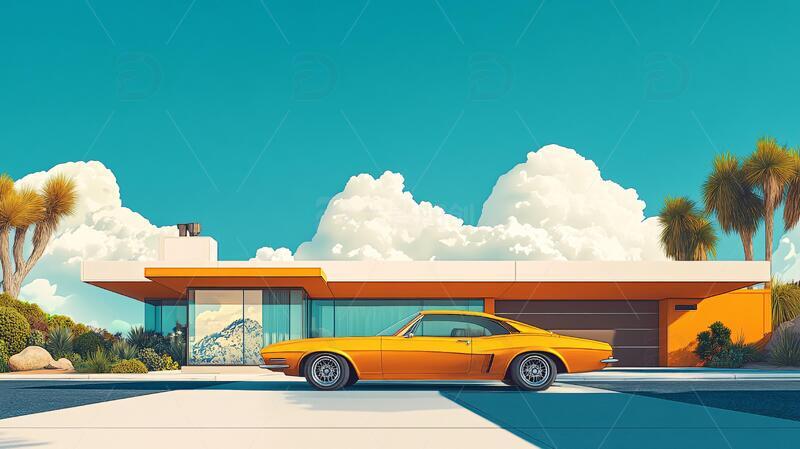 高清大图下载【趣麦麦图】侧立面插画插画场景潮流