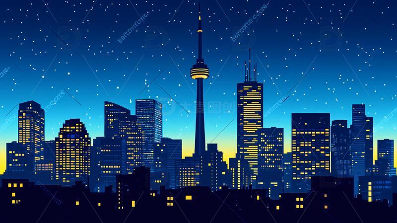 高清大图下载【趣麦麦图】加拿大都市天际线1