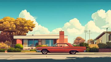 美式插画插画场景风格