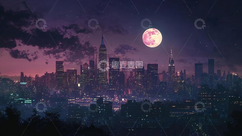 高清大图下载【趣麦麦图】月光城市美景5