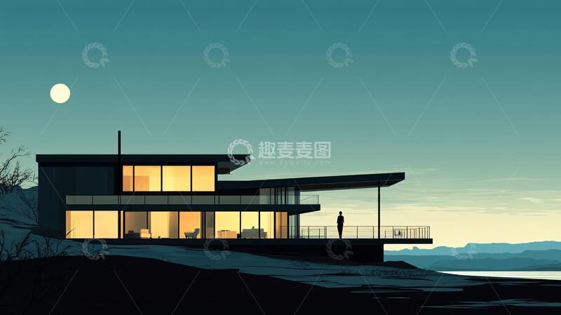 高清大图下载【趣麦麦图】-现代海景别墅12