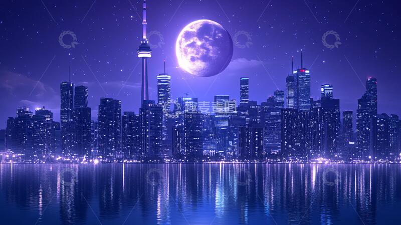 高清大图下载【趣麦麦图】月光城市美景10