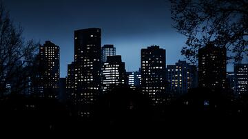 都市不眠夜蓝调黑夜夜景