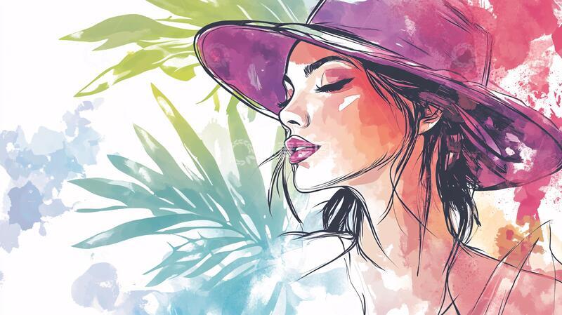 高清大图下载【趣麦麦图】美女潮流插画15