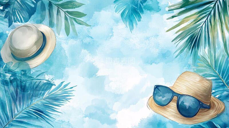 高清大图下载【趣麦麦图】手绘夏季主题朦胧插画