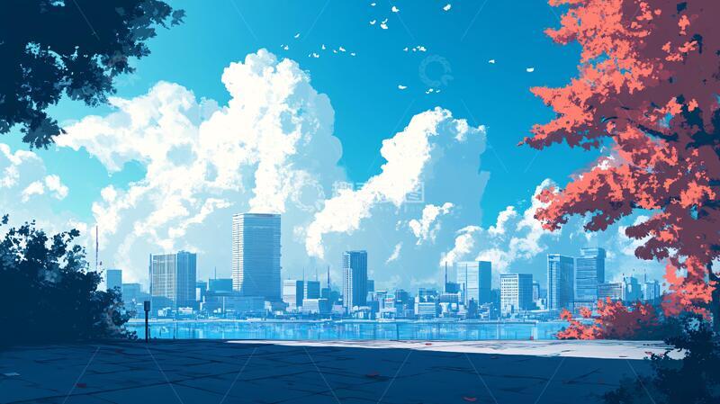 高清大图下载【趣麦麦图】-日系风景插画2