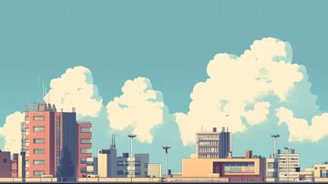 动漫城市插画动漫风光