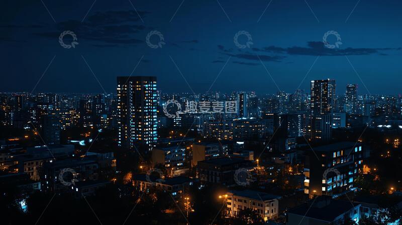 高清大图下载【趣麦麦图】蓝调城市风光