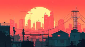 日落城市插画9