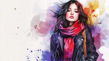 潮流插画美女人物插画2