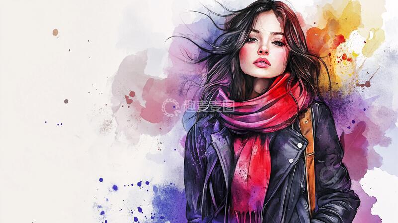 高清大图下载【趣麦麦图】-潮流插画美女人物插画2