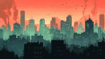 日落城市插画10