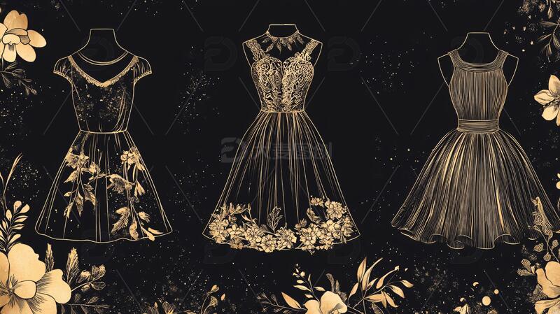 高清大图下载【趣麦麦图】连衣裙插画女装插画素材