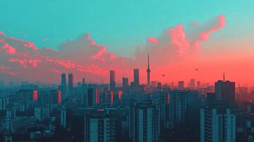 超现实城市幻想插画朋克