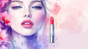 涂口红插画口红海报插画