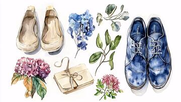 包装水彩画插画印花物件