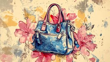 手袋插画图案印花插画