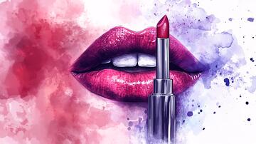 涂口红插画口红海报广告1