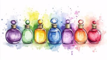 香水插画手绘包装精油