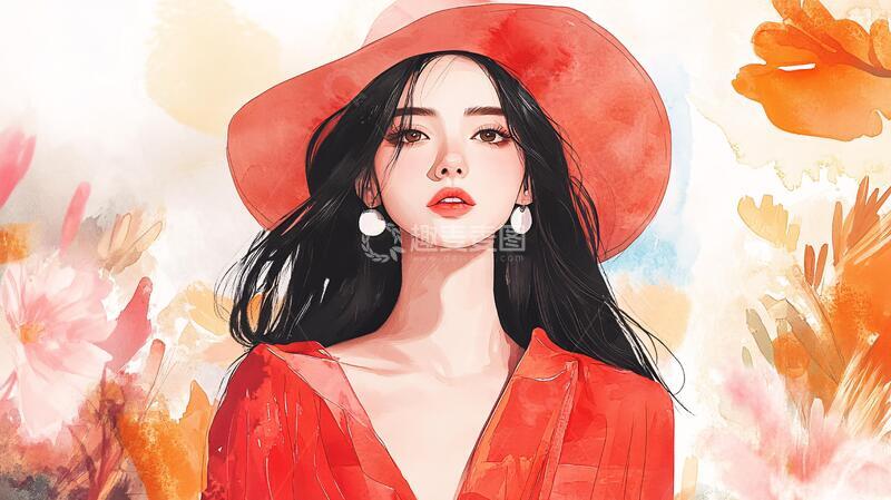 高清大图下载【趣麦麦图】板绘人像插画美女人物