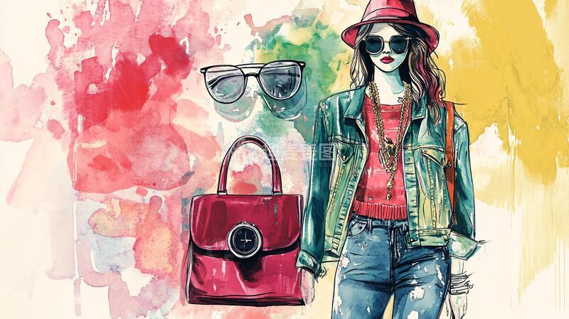 高清大图下载【趣麦麦图】潮流服饰插画2