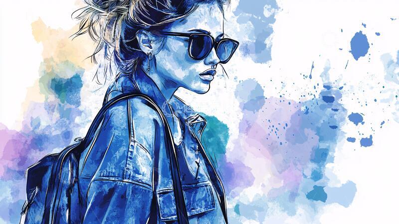 高清大图下载【趣麦麦图】酷女孩插画插画潮流女孩