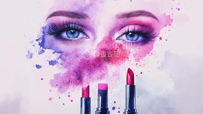 高清大图下载【趣麦麦图】创意唇彩广告