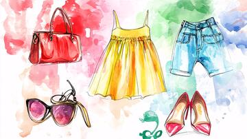 服装水彩画印花插画女装