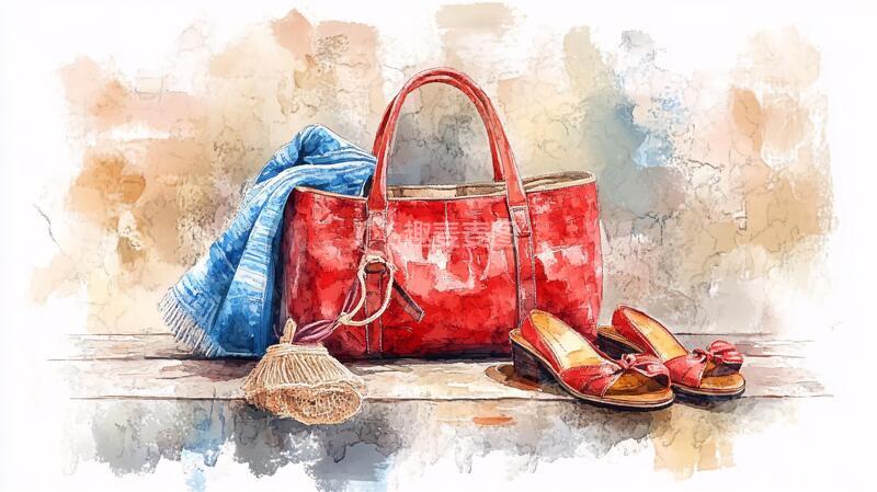 高清大图下载【趣麦麦图】手袋插画插画手袋手绘