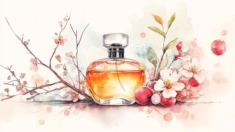 高清大图下载【趣麦麦图】香水插画插画手绘精油2