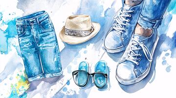 水彩服装印花插画