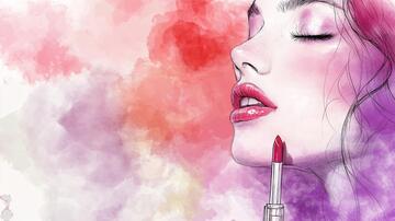 涂口红插画口红背景插画