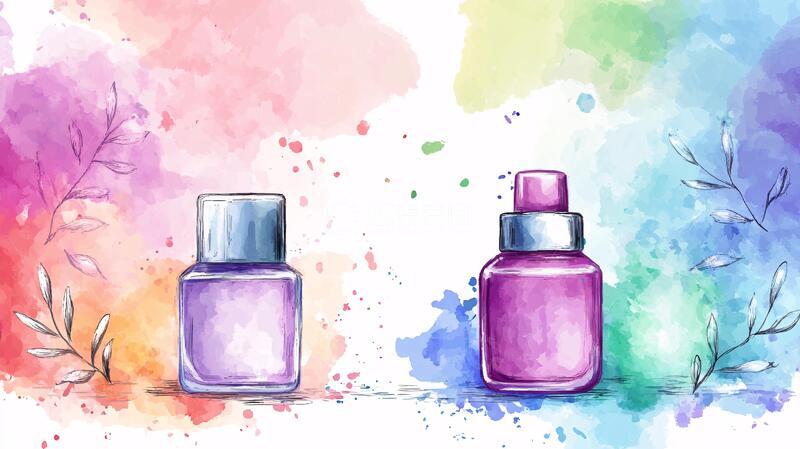 高清大图下载【趣麦麦图】香水插画插画手绘水彩