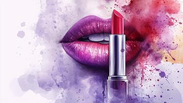 口红插画口红海报创意