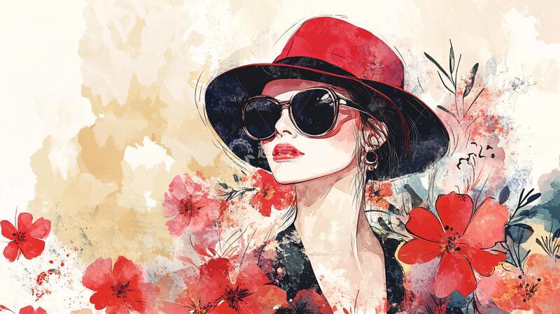 高清大图下载【趣麦麦图】女性文艺插画