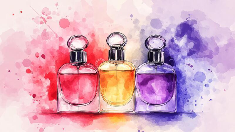 高清大图下载【趣麦麦图】香水插画插画手绘印花