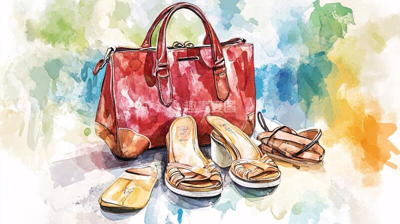 高清大图下载【趣麦麦图】手袋插画插画女鞋手绘