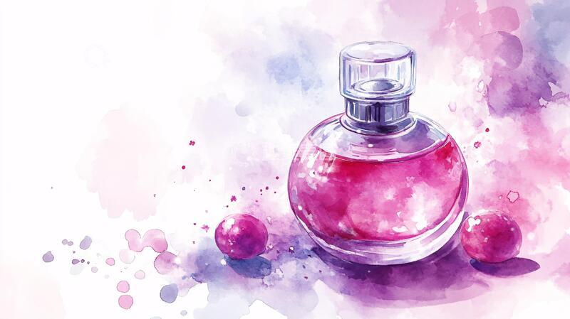 高清大图下载【趣麦麦图】香水插画插画手绘精油1