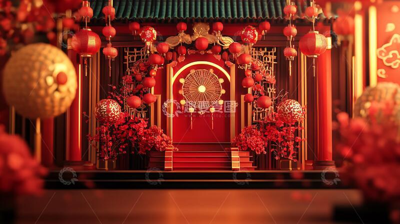 高清大图下载【趣麦麦图】中式红色仪式区1