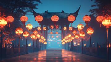 牌坊灯景牌坊夜景牌楼