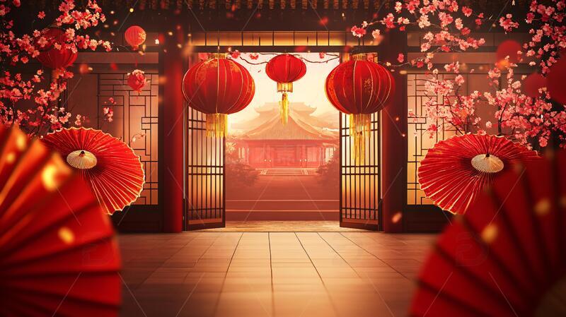 喜庆场景灯笼密布9