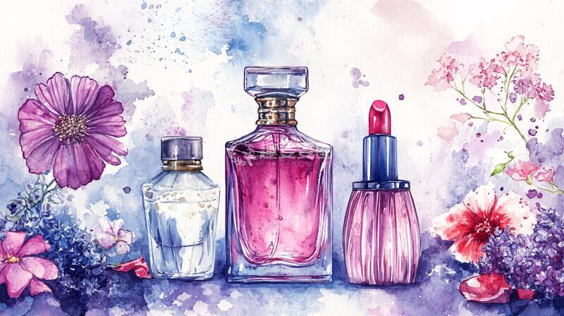 高清大图下载【趣麦麦图】香水包装插画1