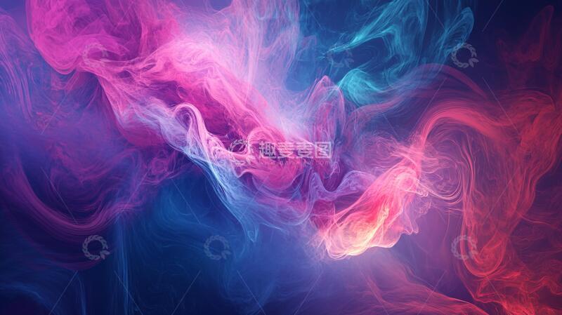 高清大图下载【趣麦麦图】彩色烟雾晕染梦幻墨迹