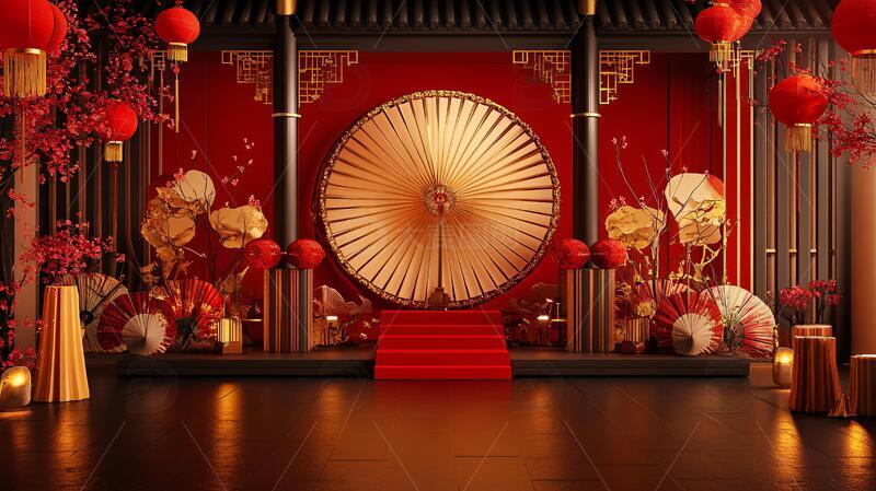 高清大图下载【趣麦麦图】中式红色仪式区