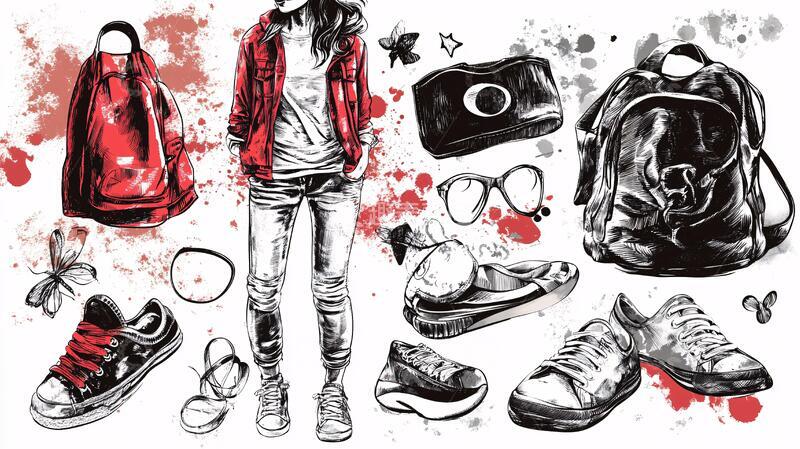 高清大图下载【趣麦麦图】潮流服饰插画1