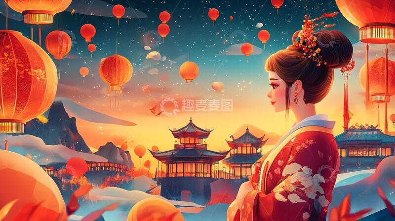 高清大图下载【趣麦麦图】原创节日插画