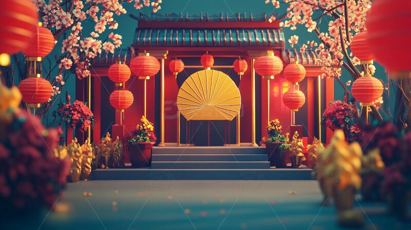 新春舞美春节舞美氛围