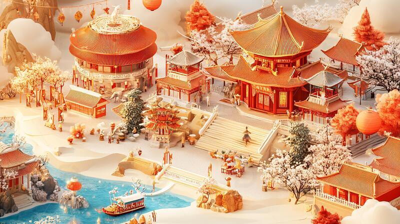 高清大图下载【趣麦麦图】场景设计场景插画风格