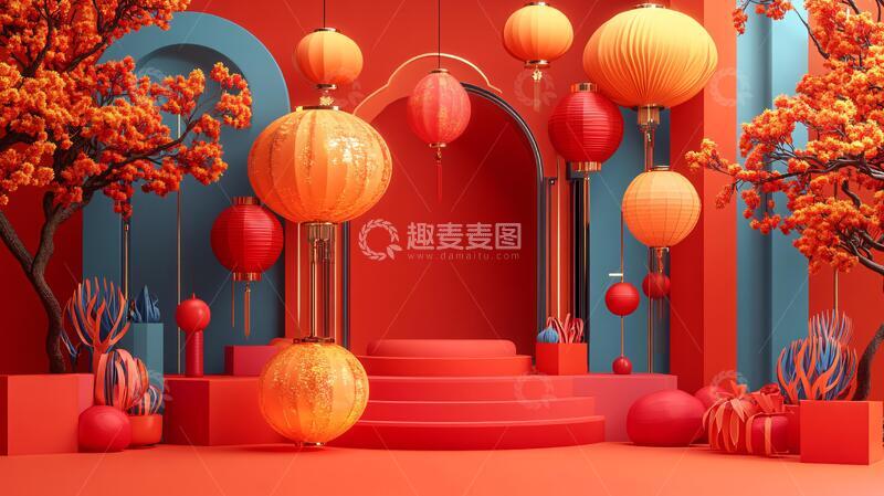 高清大图下载【趣麦麦图】元宵节美陈气氛